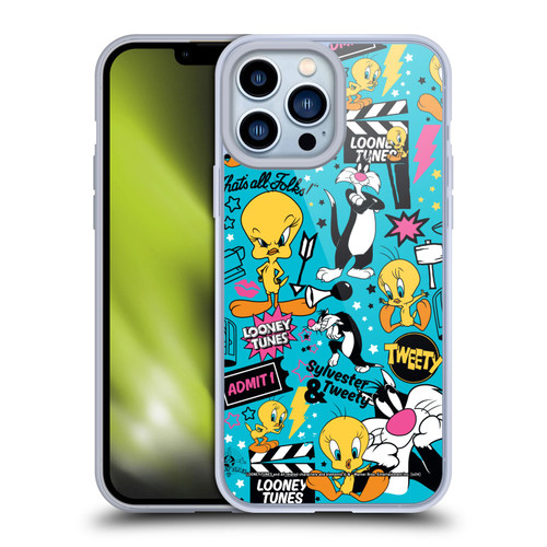 Looney Tunes Graphics and Characters Tweety And Sylvester Soft Gel Case for Apple iPhone 13 Pro Max