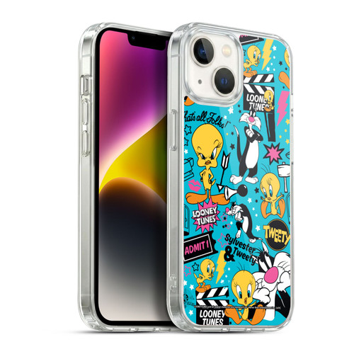 Looney Tunes Graphics and Characters Tweety And Sylvester Soft Gel Case for Apple iPhone 14