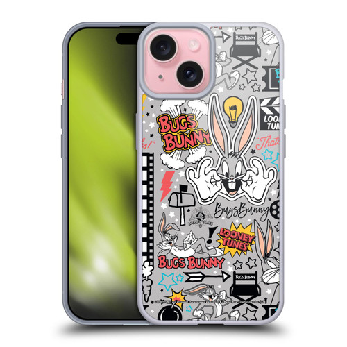 Looney Tunes Graphics and Characters Bugs Bunny Soft Gel Case for Apple iPhone 15
