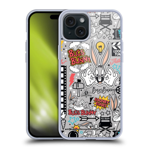 Looney Tunes Graphics and Characters Bugs Bunny Soft Gel Case for Apple iPhone 15 Plus