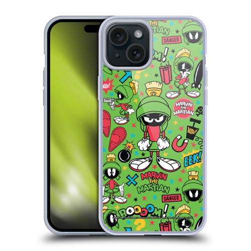 Looney Tunes Graphics and Characters Marvin The Martian Soft Gel Case for Apple iPhone 15 Plus