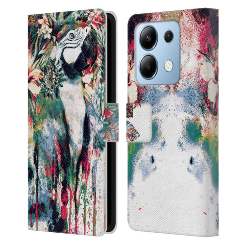 Riza Peker Animals Parrot Leather Book Wallet Case Cover For Xiaomi Redmi Note 13/13 Pro 5G