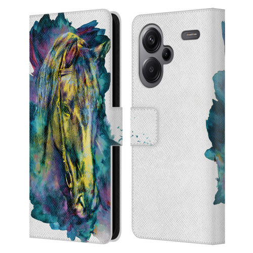 Riza Peker Animals Horse Leather Book Wallet Case Cover For Xiaomi Redmi Note 13 Pro Plus 5G