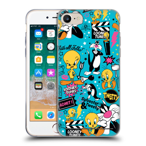 Looney Tunes Graphics and Characters Tweety And Sylvester Soft Gel Case for Apple iPhone 7 / 8 / SE 2020 & 2022 & MagSafe