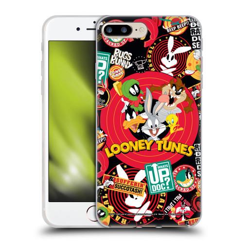 Looney Tunes Graphics and Characters Sticker Collage Soft Gel Case for Apple iPhone 7 Plus / iPhone 8 Plus & MagSafe