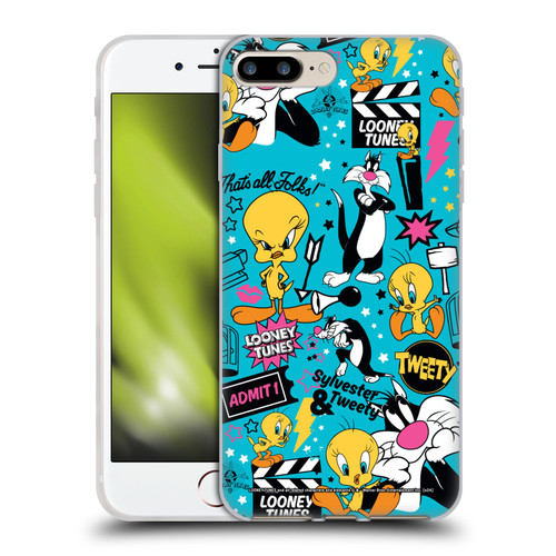 Looney Tunes Graphics and Characters Tweety And Sylvester Soft Gel Case for Apple iPhone 7 Plus / iPhone 8 Plus