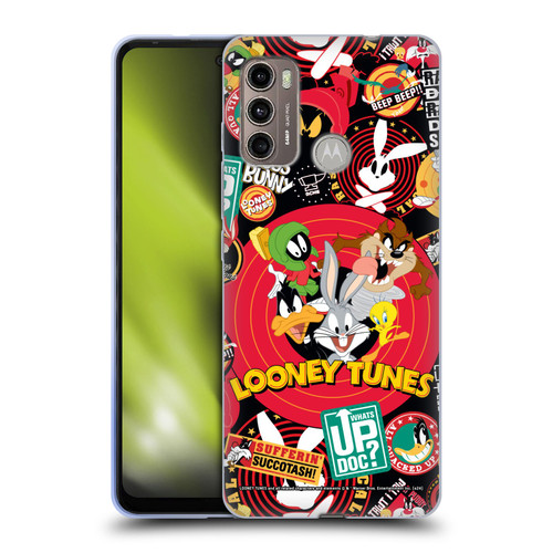 Looney Tunes Graphics and Characters Sticker Collage Soft Gel Case for Motorola Moto G60 / Moto G40 Fusion