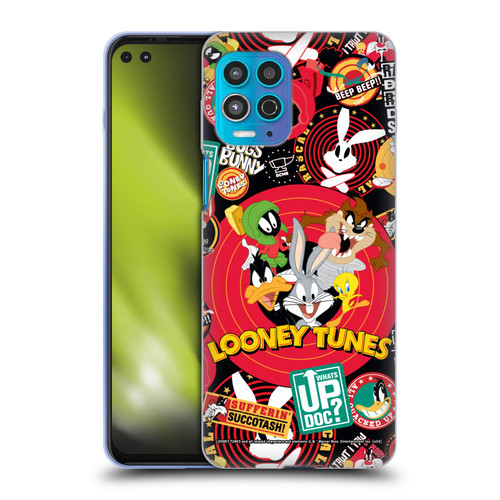 Looney Tunes Graphics and Characters Sticker Collage Soft Gel Case for Motorola Moto G100