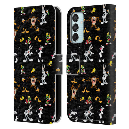 Looney Tunes Patterns Black Leather Book Wallet Case Cover For Samsung Galaxy M15/F15 5G