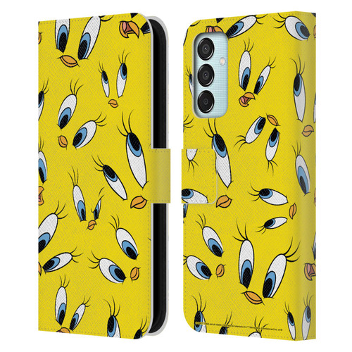 Looney Tunes Patterns Tweety Leather Book Wallet Case Cover For Samsung Galaxy M15/F15 5G