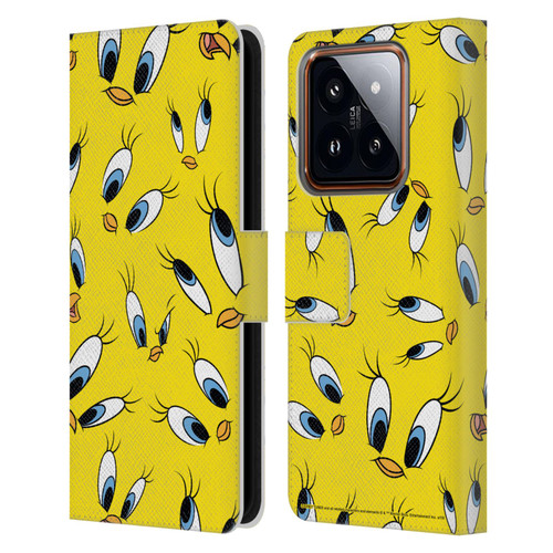 Looney Tunes Patterns Tweety Leather Book Wallet Case Cover For Xiaomi 14