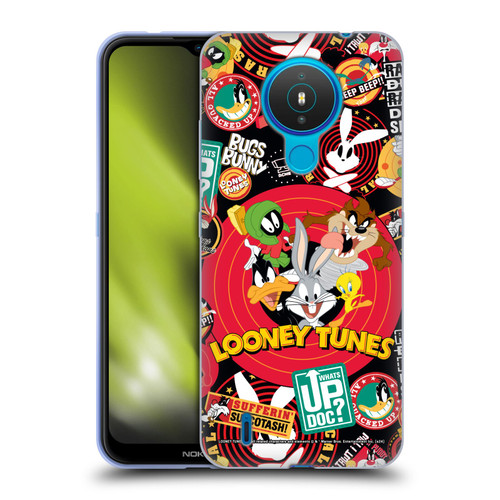 Looney Tunes Graphics and Characters Sticker Collage Soft Gel Case for Nokia 1.4