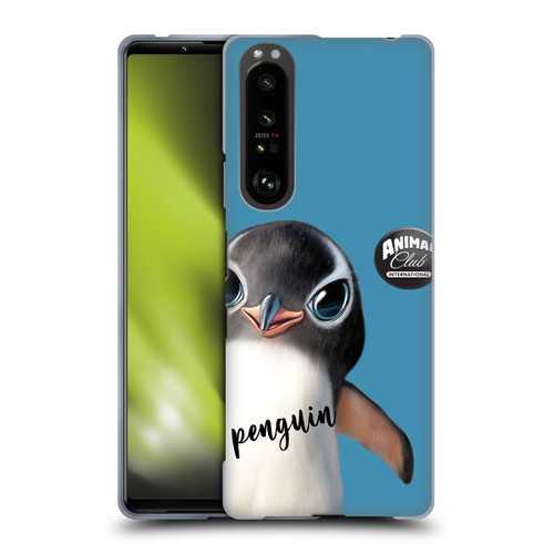 Animal Club International Faces Penguin Soft Gel Case for Sony Xperia 1 III