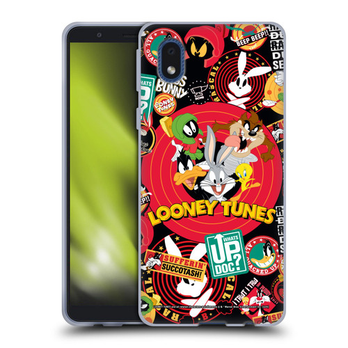 Looney Tunes Graphics and Characters Sticker Collage Soft Gel Case for Samsung Galaxy A01 Core (2020)