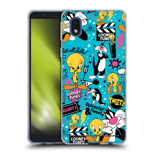 Looney Tunes Graphics and Characters Tweety And Sylvester Soft Gel Case for Samsung Galaxy A01 Core (2020)