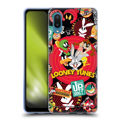 Looney Tunes Graphics and Characters Sticker Collage Soft Gel Case for Samsung Galaxy A02/M02 (2021)