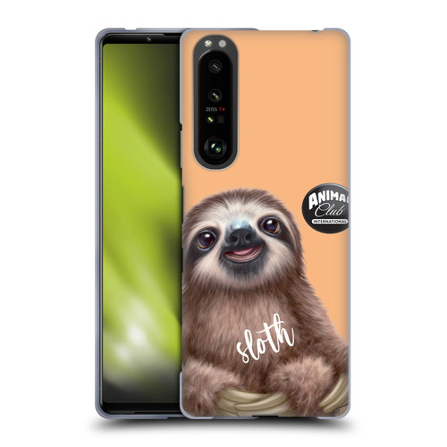 Animal Club International Faces Sloth Soft Gel Case for Sony Xperia 1 III