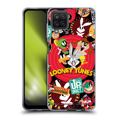 Looney Tunes Graphics and Characters Sticker Collage Soft Gel Case for Samsung Galaxy A12 (2020)