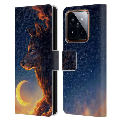Jonas "JoJoesArt" Jödicke Wildlife 2 Golden Moon Leather Book Wallet Case Cover For Xiaomi 14