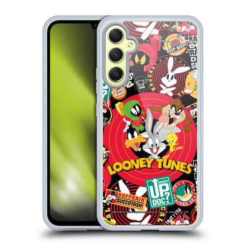 Looney Tunes Graphics and Characters Sticker Collage Soft Gel Case for Samsung Galaxy A34 5G