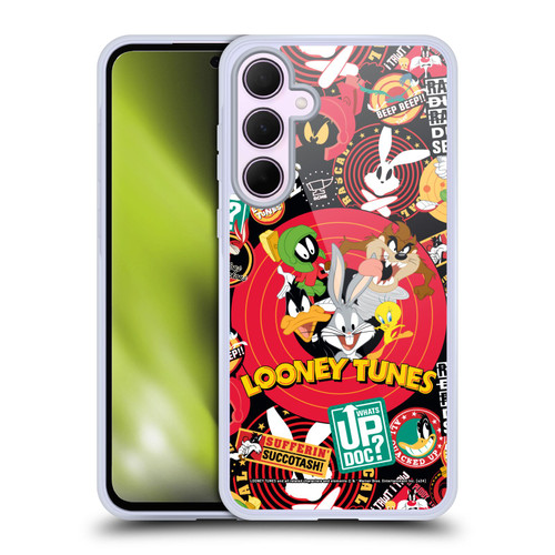 Looney Tunes Graphics and Characters Sticker Collage Soft Gel Case for Samsung Galaxy A35 5G