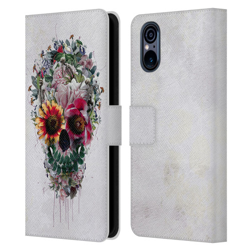 Riza Peker Skulls 6 Sugar Leather Book Wallet Case Cover For Sony Xperia 5 V 5G