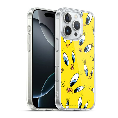 Looney Tunes Patterns Tweety Soft Gel Case for Apple iPhone 16 Pro