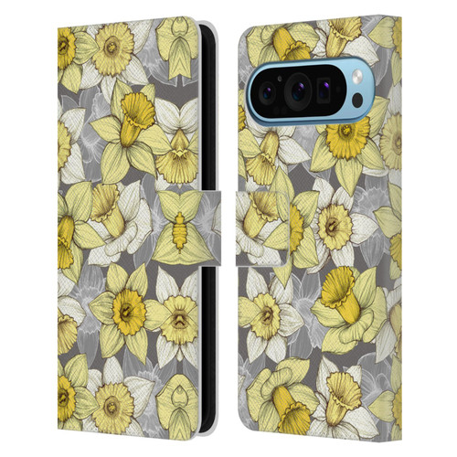 Micklyn Le Feuvre Florals Daffodil Daze Leather Book Wallet Case Cover For Google Pixel 9 / Pixel 9 Pro