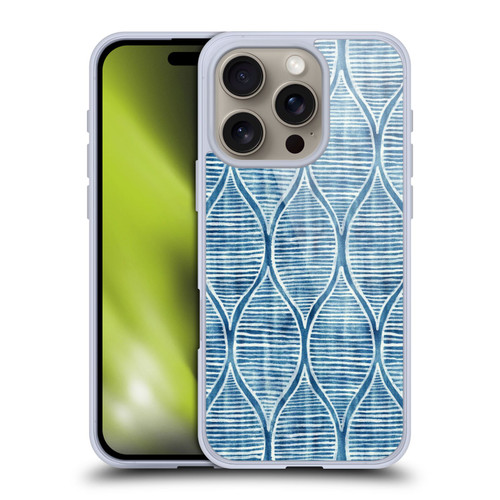 Micklyn Le Feuvre Flora And Fauna Hand Painted Blue White Pattern Soft Gel Case for Apple iPhone 16 Pro