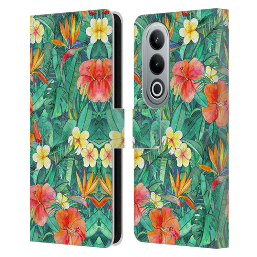 Micklyn Le Feuvre Florals Classic Tropical Garden Leather Book Wallet Case Cover For OPPO OnePlus Ace 3V 5G