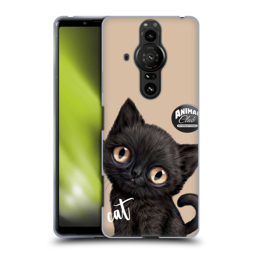 Animal Club International Faces Black Cat Soft Gel Case for Sony Xperia Pro-I