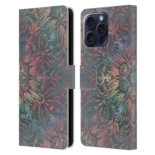 Micklyn Le Feuvre Floral Patterns Winter Sunset Mandala Leather Book Wallet Case Cover For Apple iPhone 16 Pro Max