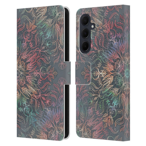 Micklyn Le Feuvre Floral Patterns Winter Sunset Mandala Leather Book Wallet Case Cover For Samsung Galaxy A35 5G