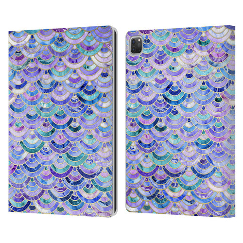 Micklyn Le Feuvre Marble Patterns Mosaic In Amethyst And Lapis Lazuli Leather Book Wallet Case Cover For Apple iPad Pro 13 M4 2024
