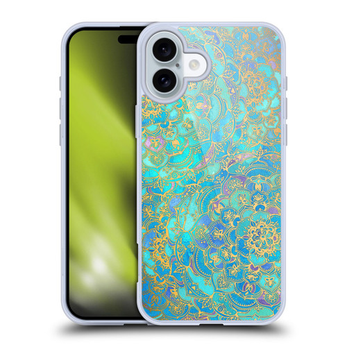 Micklyn Le Feuvre Mandala Sapphire and Jade Soft Gel Case for Apple iPhone 16 Plus