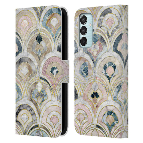 Micklyn Le Feuvre Marble Patterns Art Deco Tiles In Soft Pastels Leather Book Wallet Case Cover For Samsung Galaxy M15/F15 5G