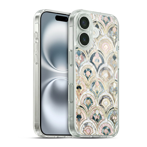 Micklyn Le Feuvre Marble Patterns Art Deco Tiles In Soft Pastels Soft Gel Case for Apple iPhone 16 & MagSafe
