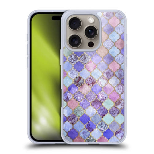 Micklyn Le Feuvre Moroccan Decorative Purple Soft Gel Case for Apple iPhone 16 Pro