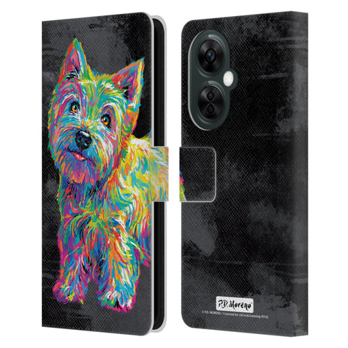 P.D. Moreno Animals II Marvin The Westie Dog Leather Book Wallet Case Cover For OnePlus Nord CE 3 Lite 5G