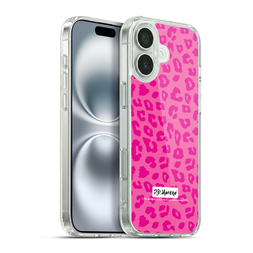 P.D. Moreno Patterns Pink Leopard Soft Gel Case for Apple iPhone 16 Plus & MagSafe