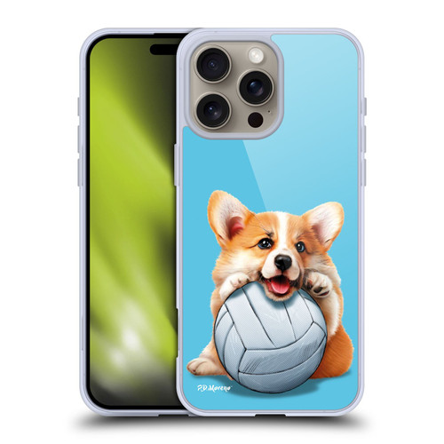 P.D. Moreno Sport Puppies Corgi Volleyball Soft Gel Case for Apple iPhone 16 Pro Max
