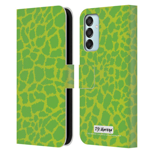 P.D. Moreno Patterns Lime Green Leather Book Wallet Case Cover For Samsung Galaxy M15/F15 5G