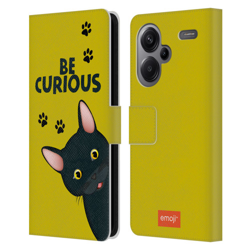 emoji® Cats Curious Leather Book Wallet Case Cover For Xiaomi Redmi Note 13 Pro Plus 5G