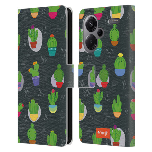 emoji® Cactus And Pineapple Pattern Leather Book Wallet Case Cover For Xiaomi Redmi Note 13 Pro Plus 5G