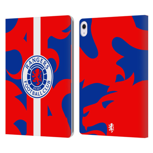 Rangers FC Crest Lion Rampant Pattern Leather Book Wallet Case Cover For Apple iPad Air 13 2024