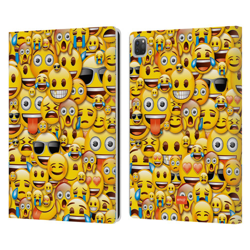 emoji® Full Patterns Smileys Leather Book Wallet Case Cover For Apple iPad Pro 13 M4 2024