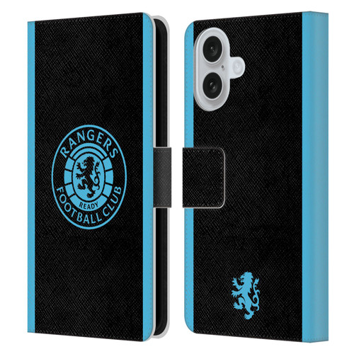Rangers FC Crest Light Blue Leather Book Wallet Case Cover For Apple iPhone 16