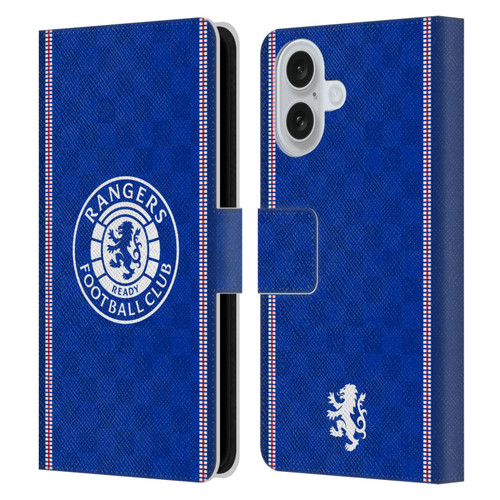 Rangers FC Crest Retro 1989 Home Kit Leather Book Wallet Case Cover For Apple iPhone 16