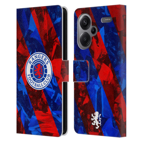 Rangers FC Crest Stadium Stripes Leather Book Wallet Case Cover For Xiaomi Redmi Note 13 Pro Plus 5G
