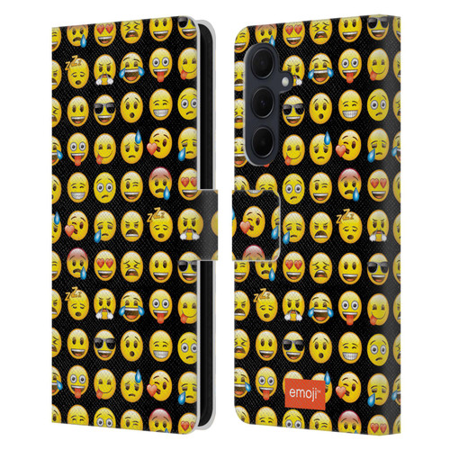 emoji® Smileys Pattern Leather Book Wallet Case Cover For Samsung Galaxy A35 5G